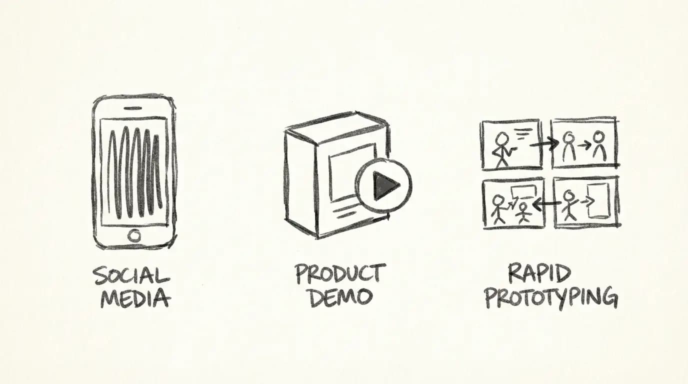 Use cases for Veo 3.1 Lite: social media, product demos, rapid prototyping